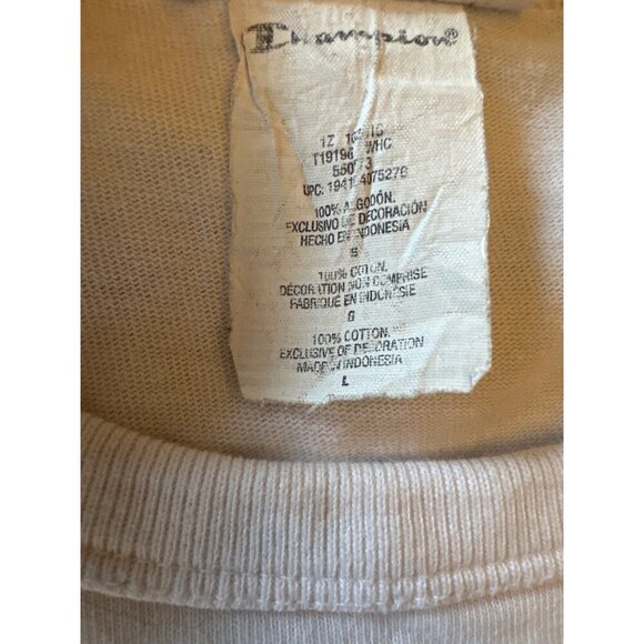 Vintage 90s Champion White Cotton Logo Graphic T-Shirt Large - Picture 3 of 5